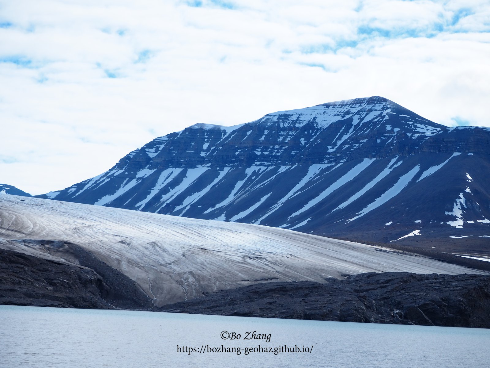 Glacier and mountain landscape in Svalbard