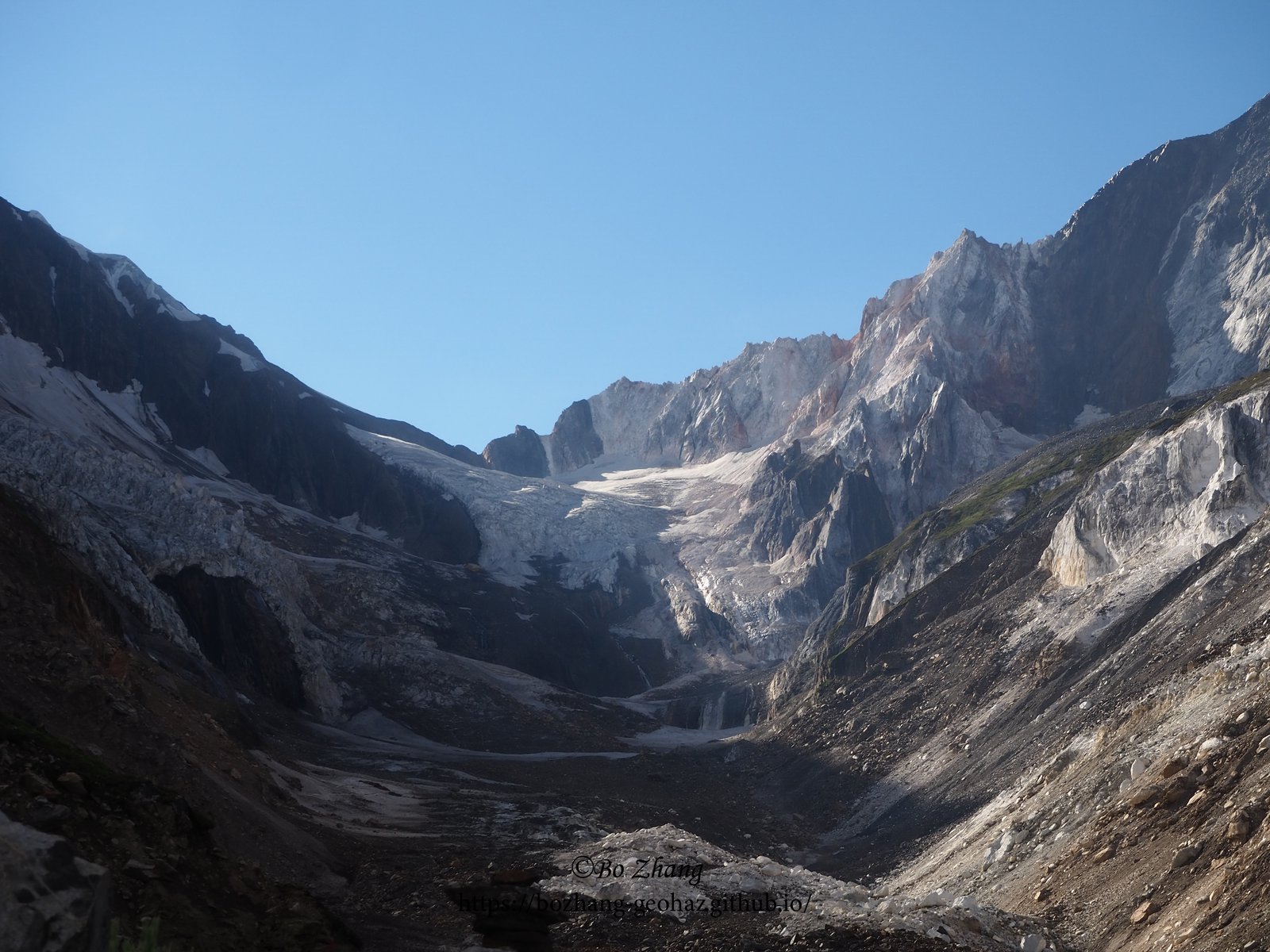 High-elevation glacier and rock slope environment