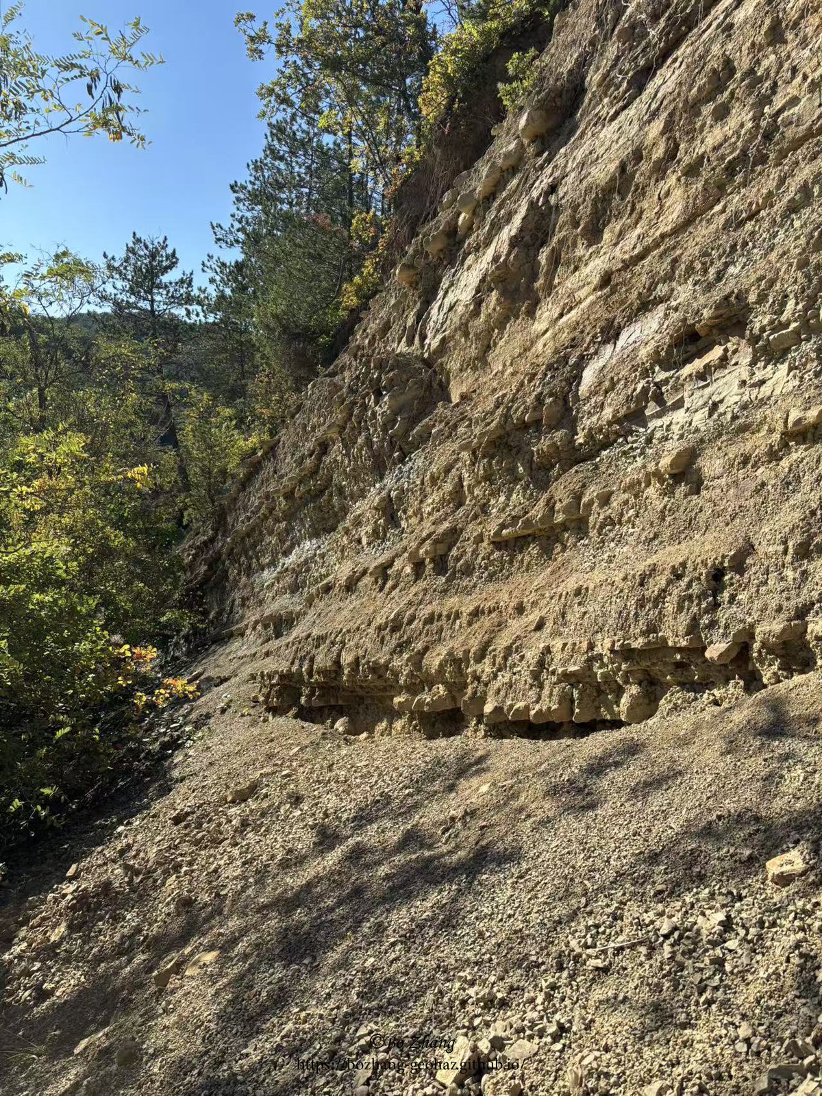 Layered slope exposure in Croatia